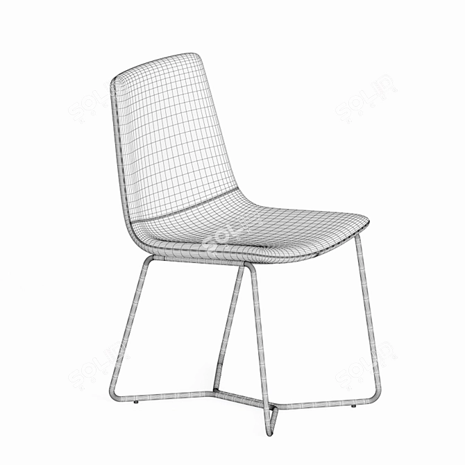  Modern Upholstered Dining Chair 3D model image 4