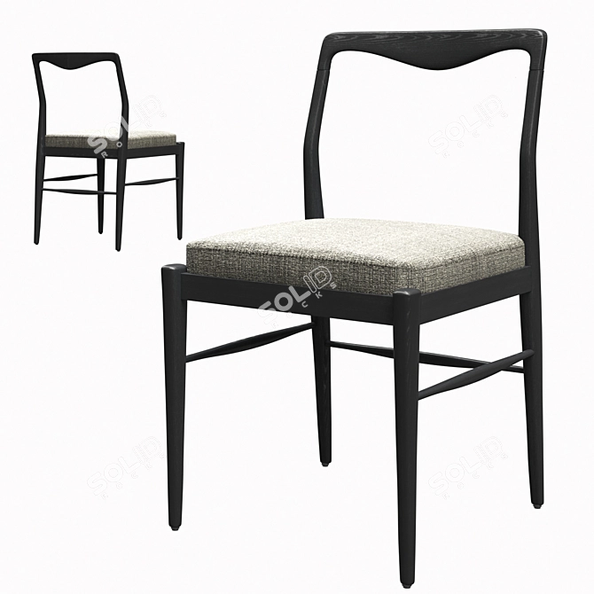 Colette Oak Dining Chair 3D model image 2