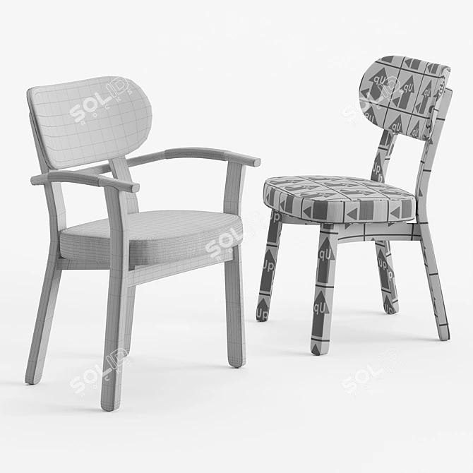 Elegant Porada Evelin Chair 3D model image 5