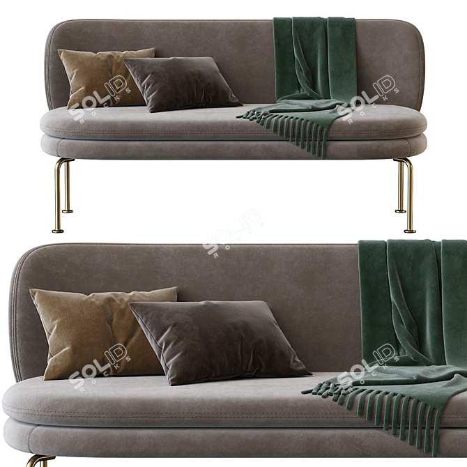 Elegant Soave Fabric Sectional 3D model image 2