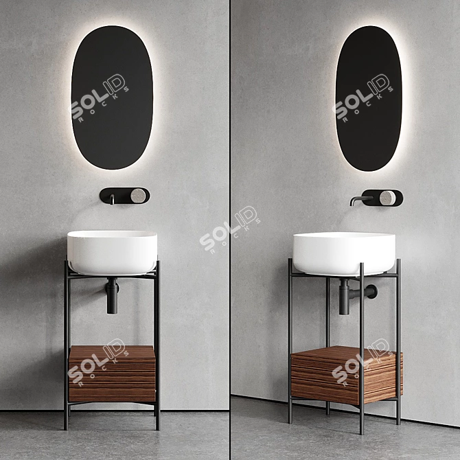 Diva Floor-standing Vanity Unit 3D model image 2