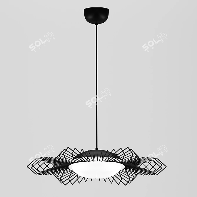 Elegant LED Flower Pendant 3D model image 2