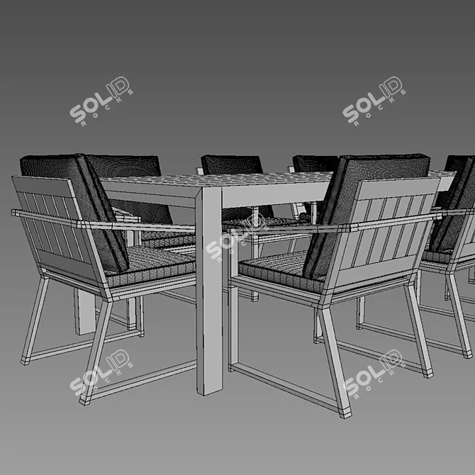 AEGEAN Teak Dining Table: 108"L Rectangular 3D model image 2