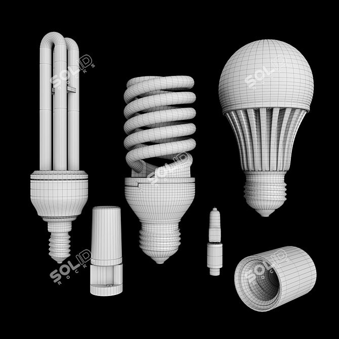 Energy-Saving Lamp Set: Efficient Illumination for Any Room 3D model image 4