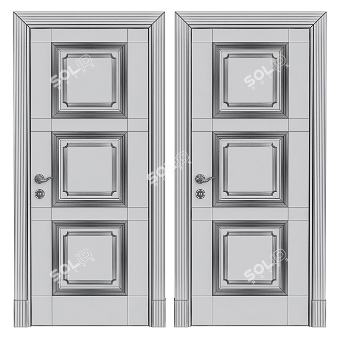 Modern Style Interior Doors 3D model image 2