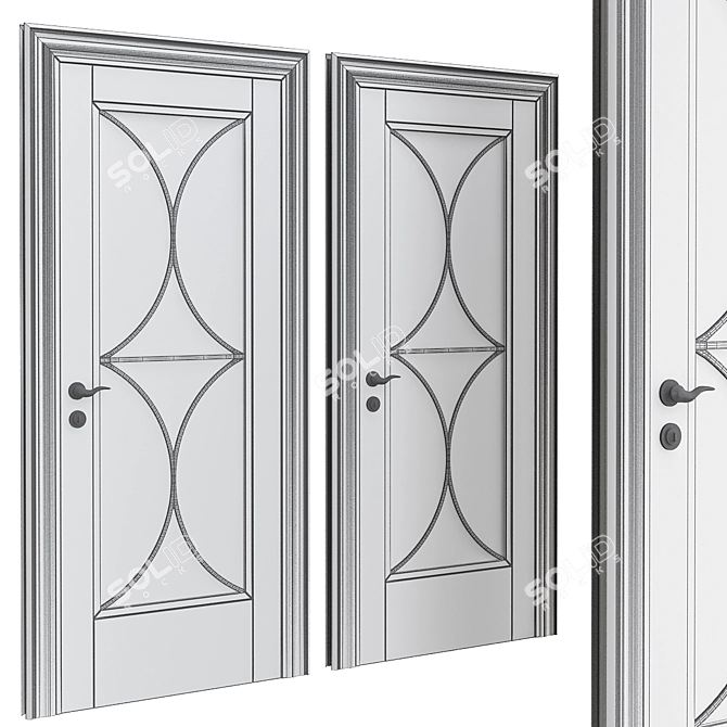 Sleek Modern Doors - No. 48 3D model image 2