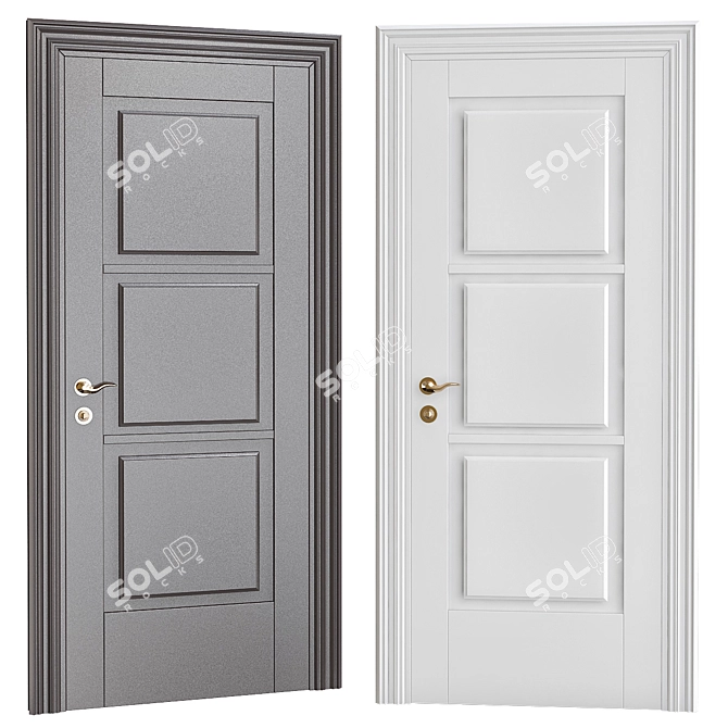 Sleek and Modern Interior Doors 3D model image 1