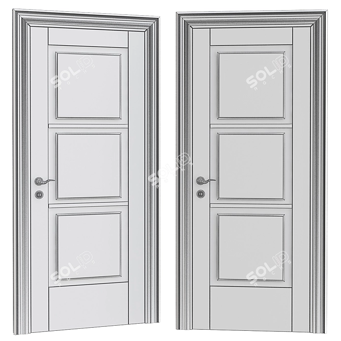 Sleek and Modern Interior Doors 3D model image 2