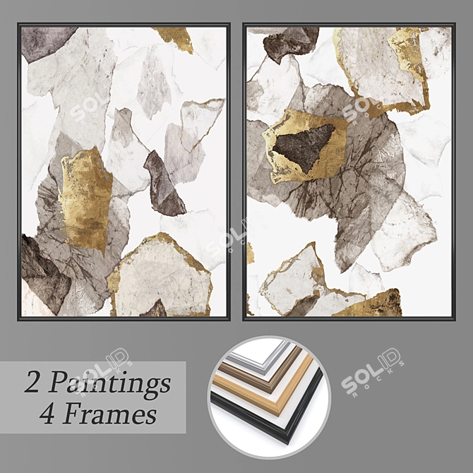 Elegant Wall Art Set - No. 1600 3D model image 1