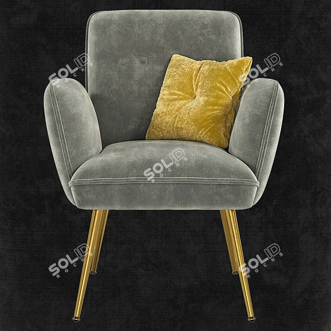 Nelda Contemporary Armchair with PBR-Ready Design 3D model image 2