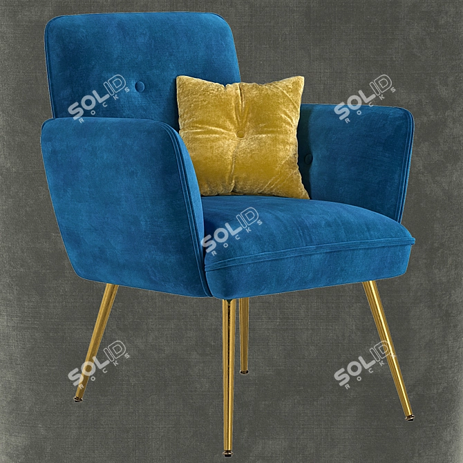 Nelda Contemporary Armchair with PBR-Ready Design 3D model image 3