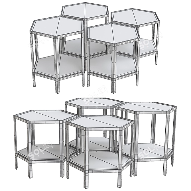 Elegant ARAMIS Eichholtz Chandelier 3D model image 2