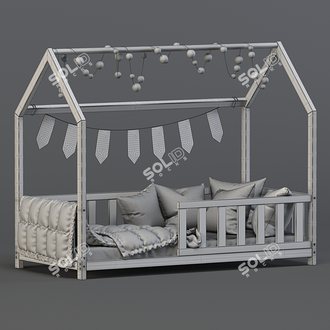 Montessori Toddler Floor Bed 3D model image 5