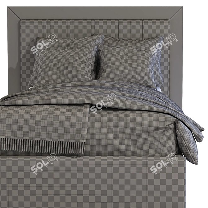 Stylish Contemporary Bed Frame 3D model image 5