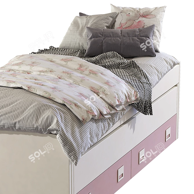 Children's Bed DORMITORIO JUVENIL CLARA
 Stylish and Functional Kids Bed 3D model image 4