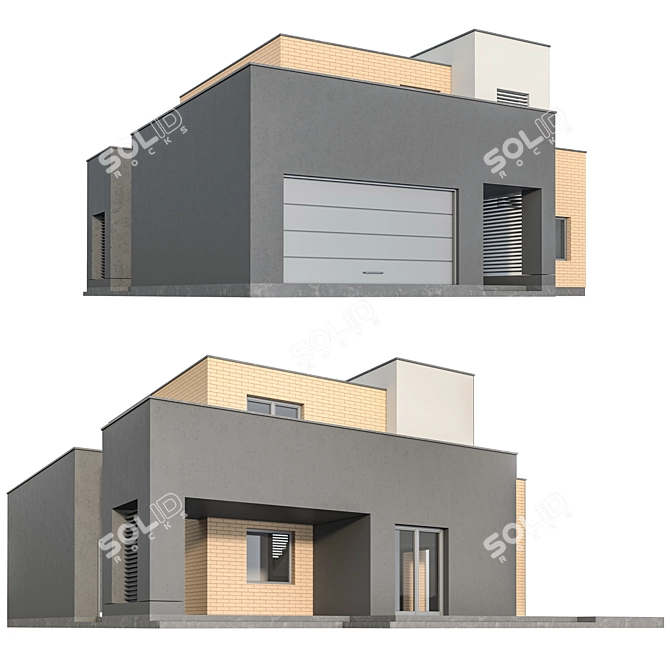 Modern House ZX74 3D model image 2