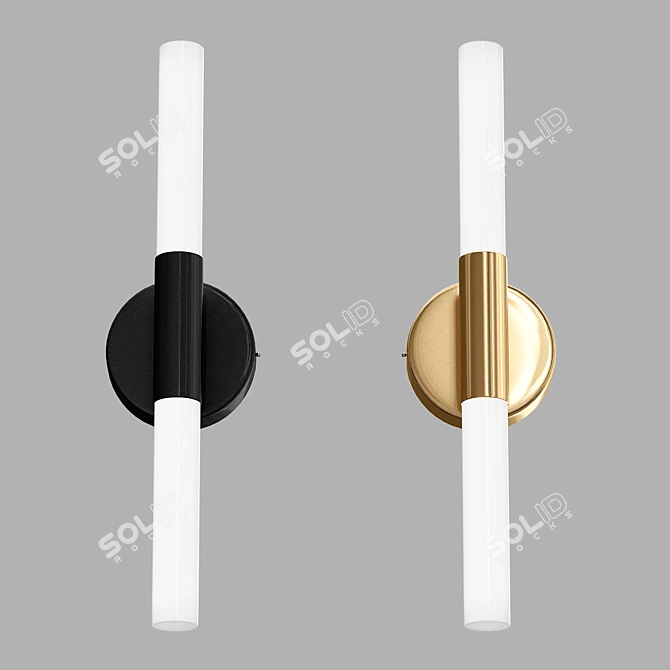 Sleek Metal Tube LED Ceiling Light 3D model image 1