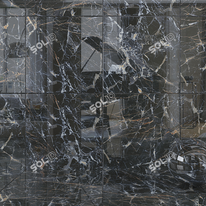 Museum Laurent Black Wall Tiles 3D model image 1