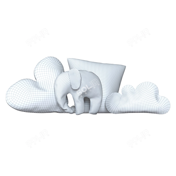 Whimsical Fabric Nursery Pillows 3D model image 2