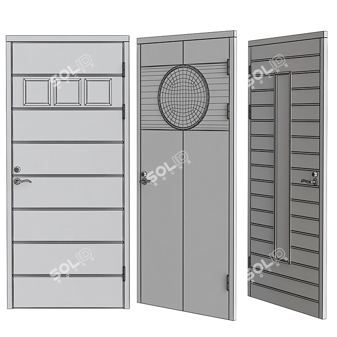 Sleek Modern Doors №78 3D model image 2