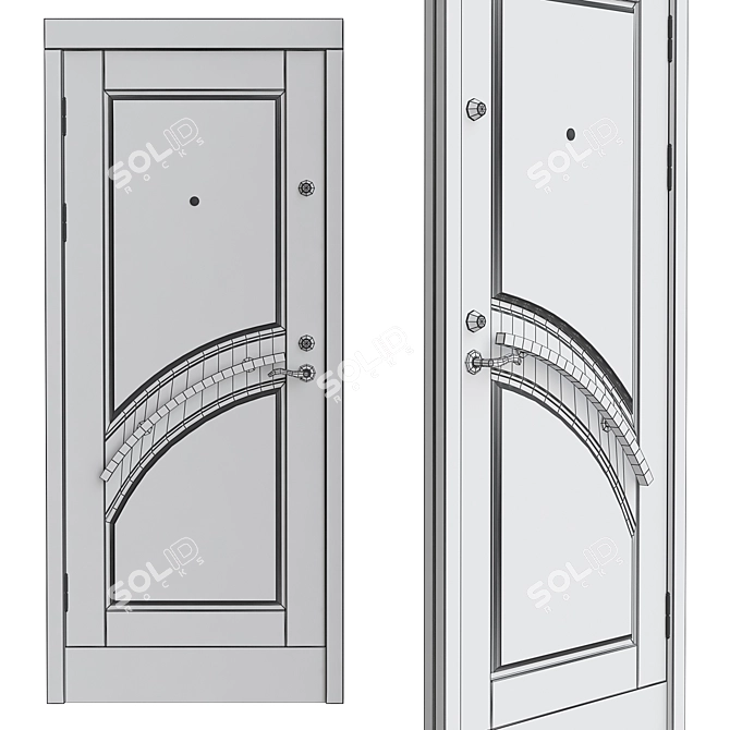 Sleek Modern Interior Doors 3D model image 2