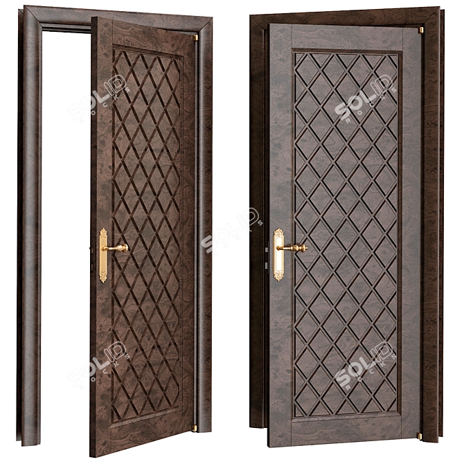 Modern-Inspired Interior Doors 3D model image 1