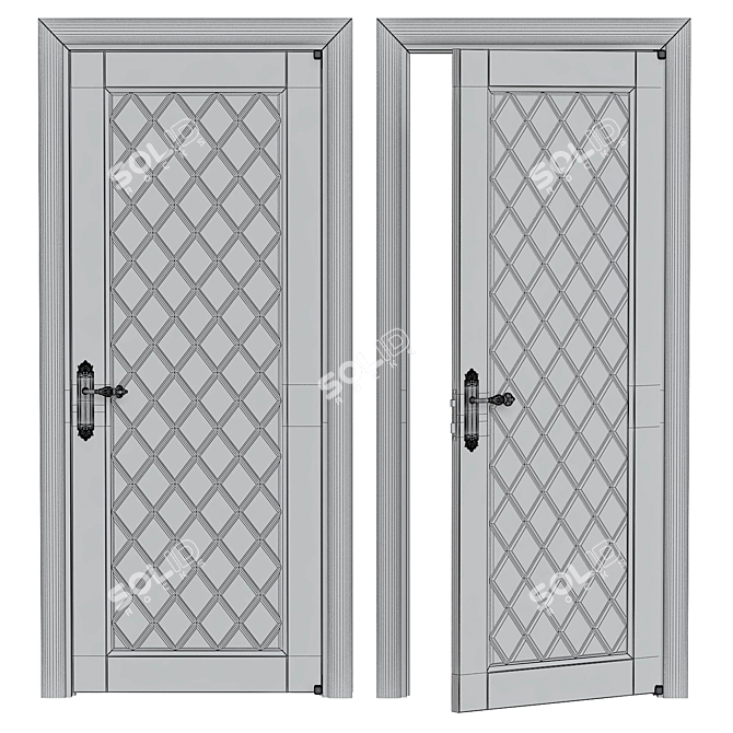 Modern-Inspired Interior Doors 3D model image 2