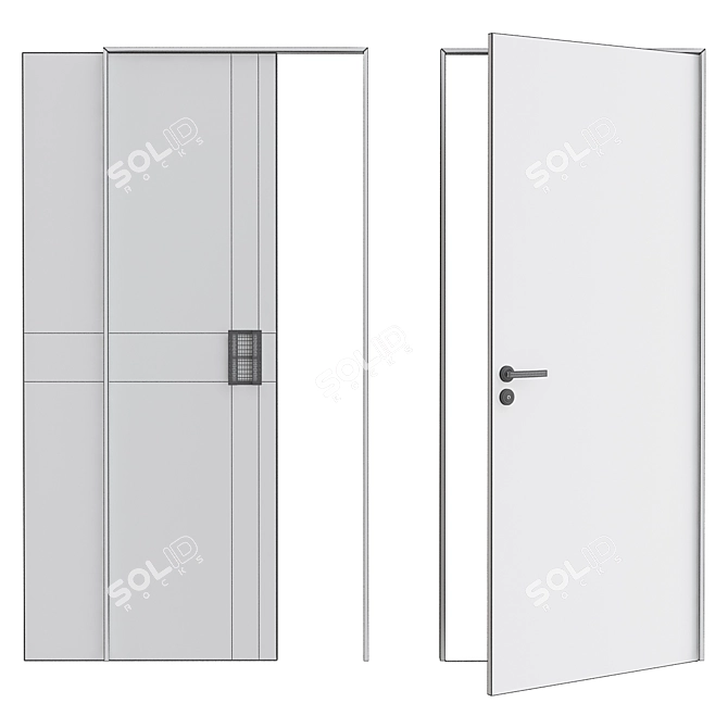 Sleek & Modern Interior Doors 3D model image 2