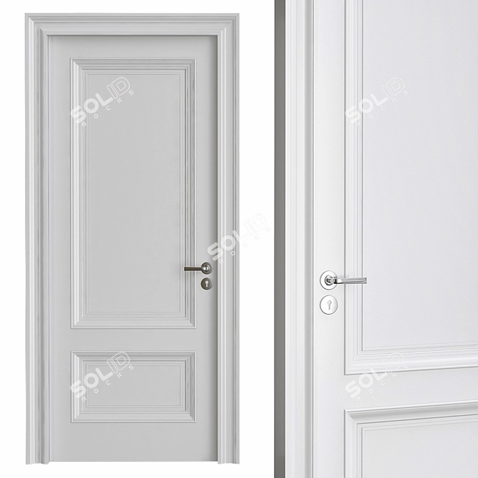 Sleek Modern Interior Door 3D model image 1