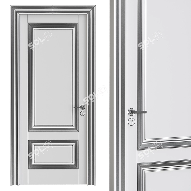 Sleek Modern Interior Door 3D model image 2