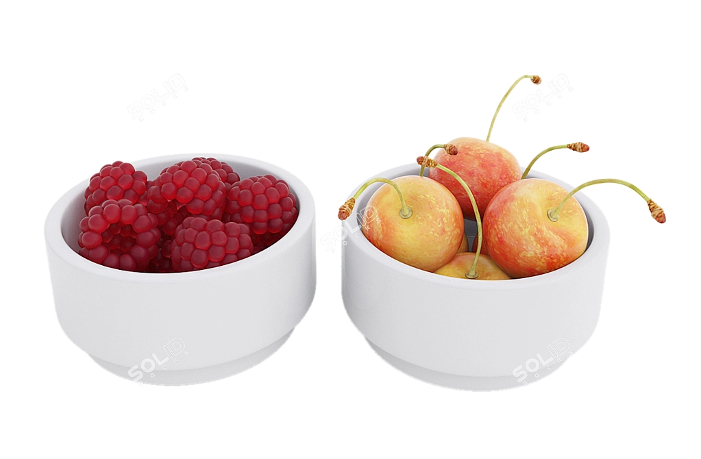 Berry Bliss Bowls 3D model image 3