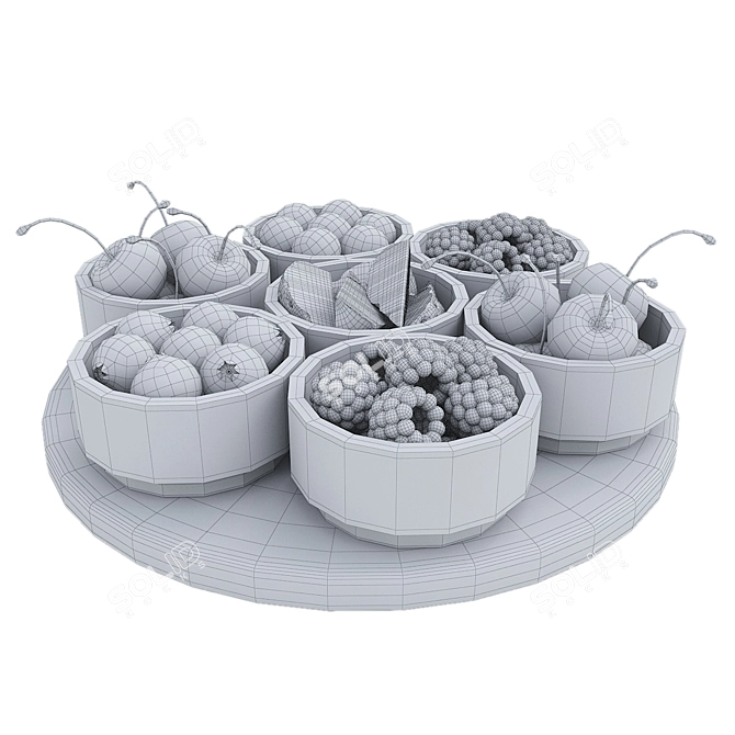 Berry Bliss Bowls 3D model image 5