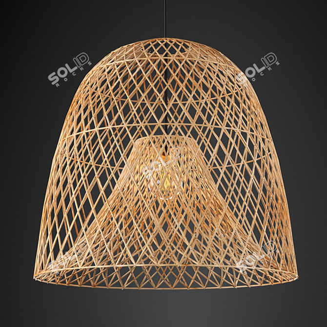 Bohemian Woven Pendant Light 3D model image 1