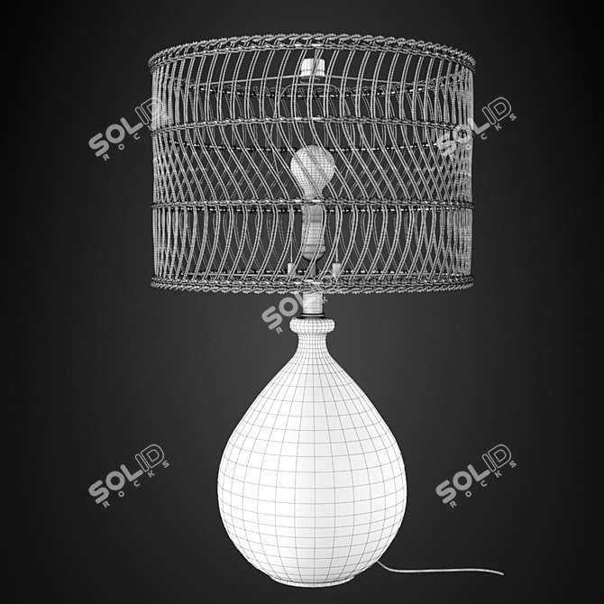 Elegant Teardrop Glass Table Lamp 3D model image 2
