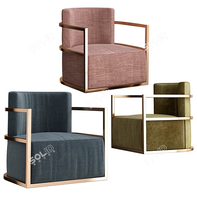 Elegant Emilio Chair: Luxurious Design 3D model image 1