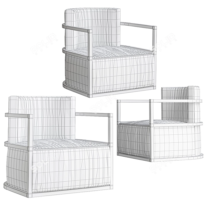 Elegant Emilio Chair: Luxurious Design 3D model image 2