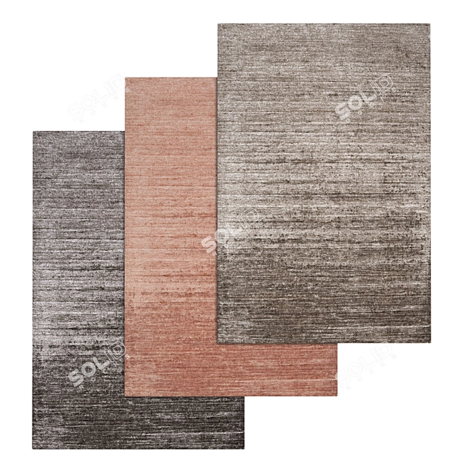 Luxury Textured Carpets Set 3D model image 1