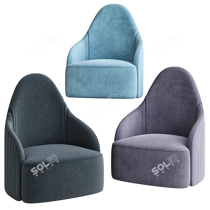 Elegant Luna Armchair by Signorini & Coco 3D model image 1