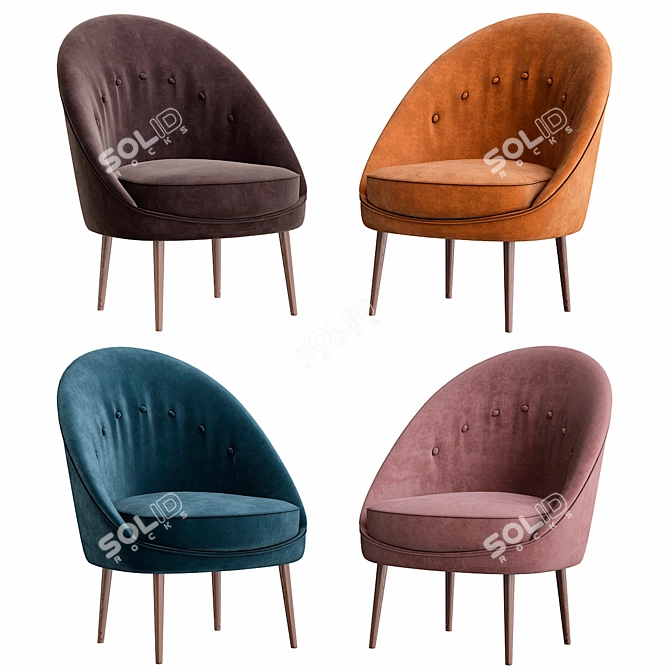 Nessa Luxe Chair 3D model image 1