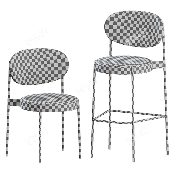 Verpan Series 430 Chair & Bar Stool: Elegant & Functional 3D model image 3