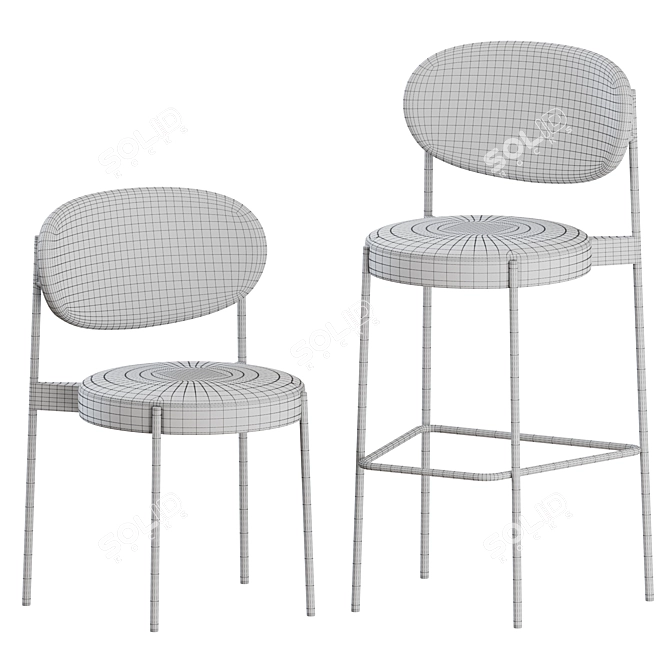 Verpan Series 430 Chair & Bar Stool: Elegant & Functional 3D model image 4
