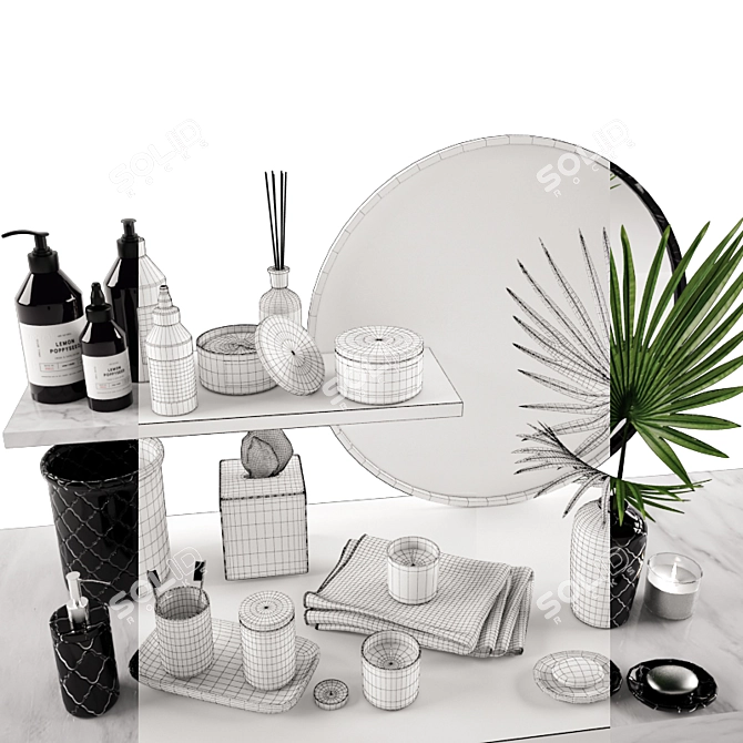 Sleek Bathroom Essentials Set 3D model image 2