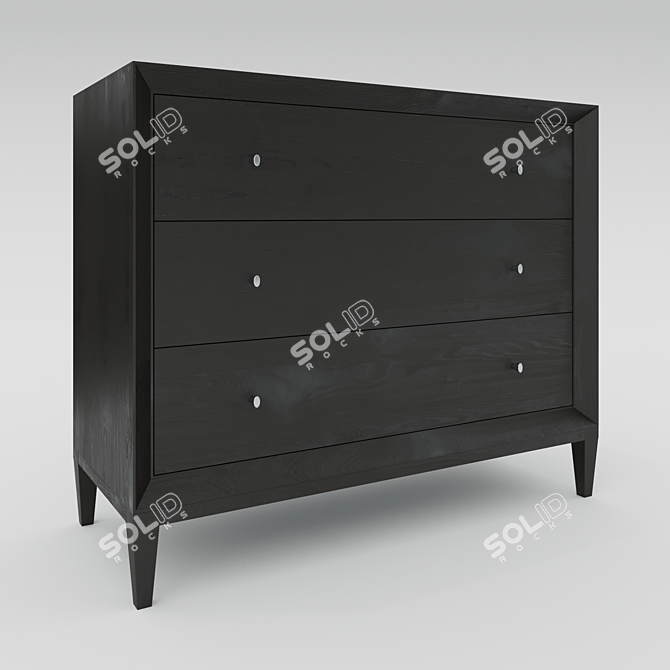 Soul Wood Chest: Stylish Storage Solution 3D model image 1