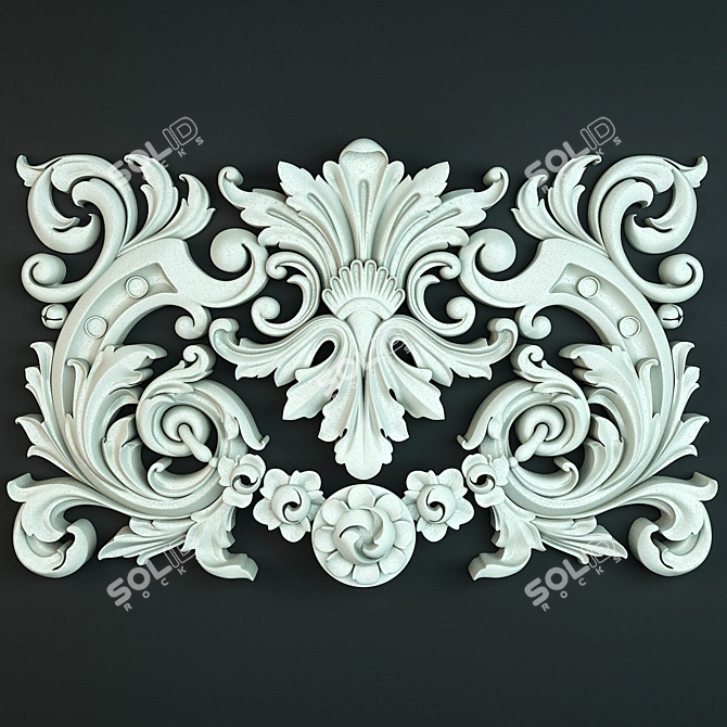 Exquisite Floral Mesh Ornament 3D model image 1