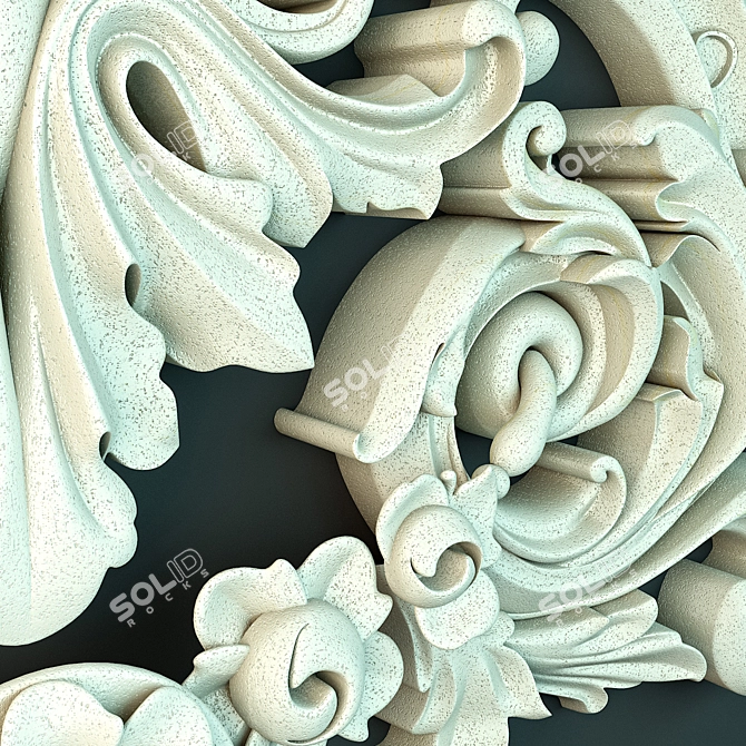 Exquisite Floral Mesh Ornament 3D model image 3