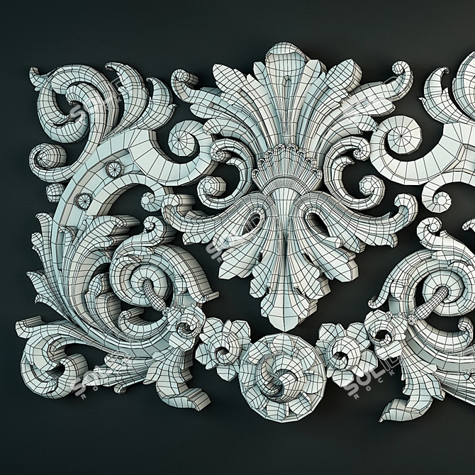 Exquisite Floral Mesh Ornament 3D model image 5