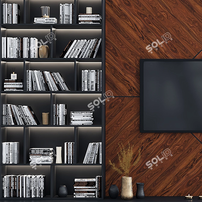 Modern TV Wall Unit with Varying Rendering Formats 3D model image 2