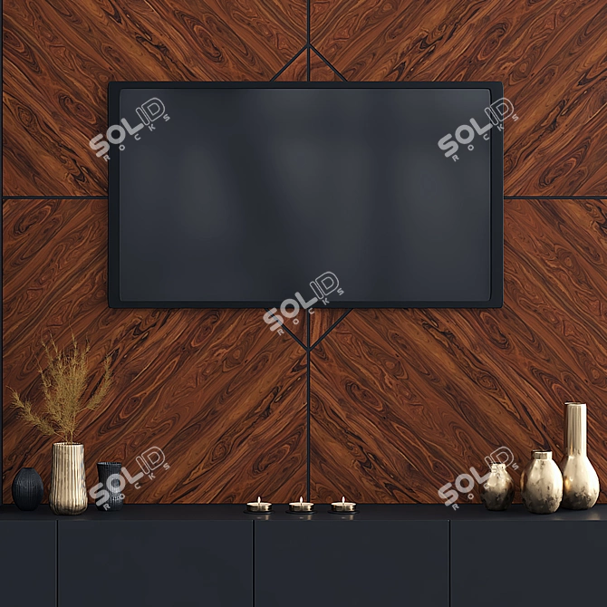 Modern TV Wall Unit with Varying Rendering Formats 3D model image 3