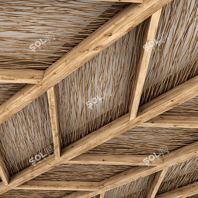 Branch Angle Ceiling Tile 3D model image 2