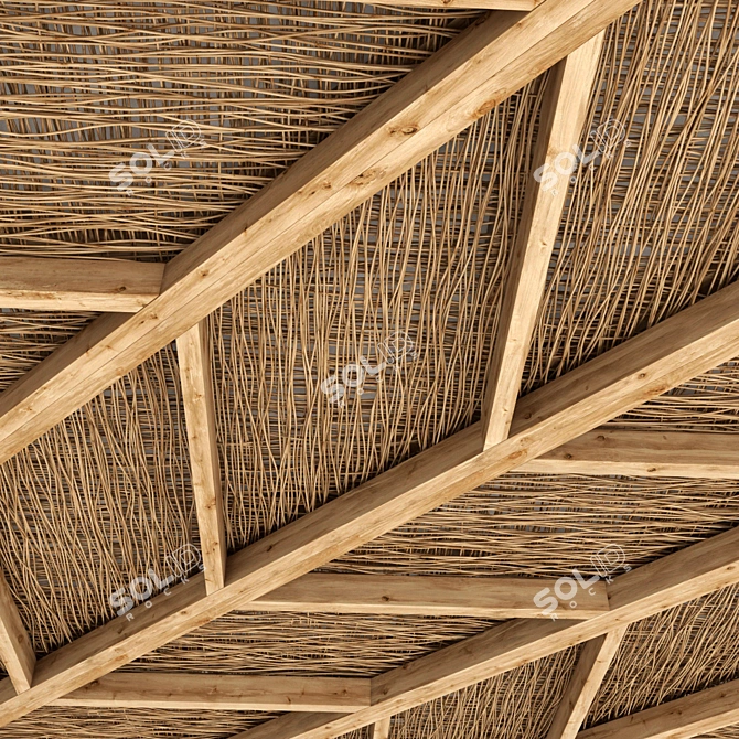 Branch Angle Ceiling Tile 3D model image 4